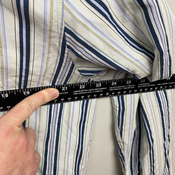 Tommy Bahama shirt mens xl blue long sleeve button down striped island modern - Picture 4 of 9